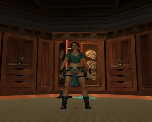 Tomb Raider Legend "Костюм с синей блузкой и кремовыми шортами"
