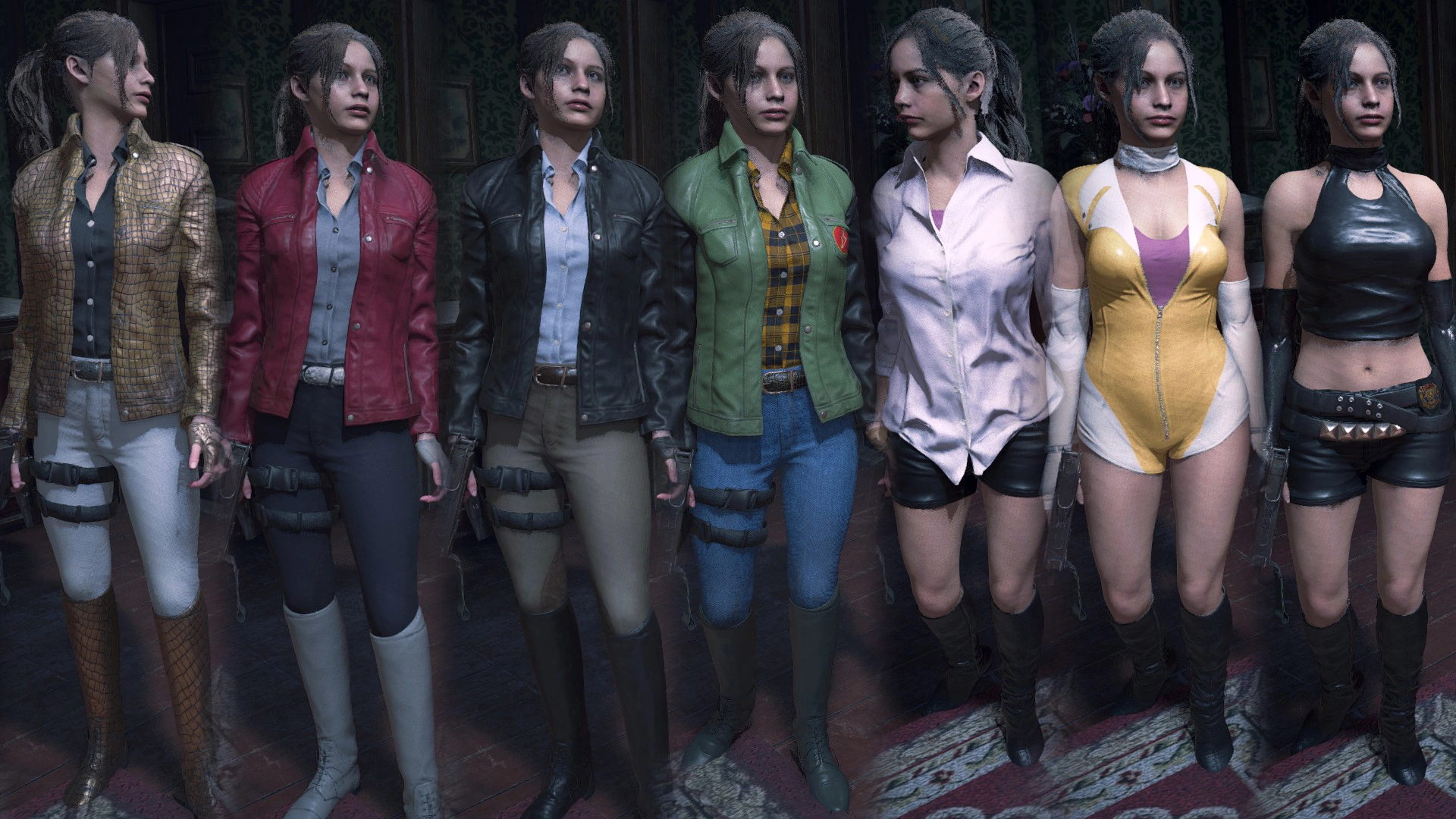 Claire Redfield костюмы Resident Evil 2. Клэр резидент ивел 2 костюмы. Resident Evil 2 Claire костюмы. Resident Evil Revelations 2 Клэр Редфилд костюмы. Резидент ивел мод 18