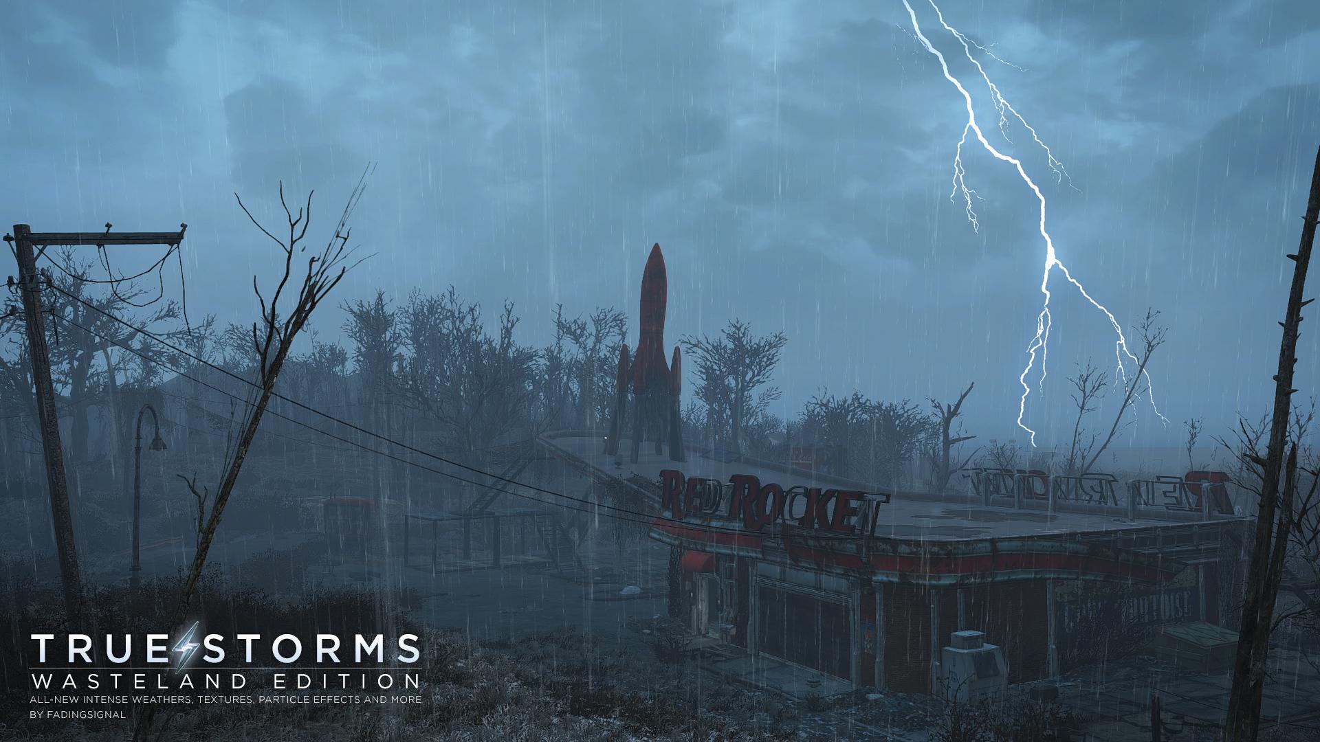 Fallout 4 true storms wasteland edition thunder rain weather redone фото 13