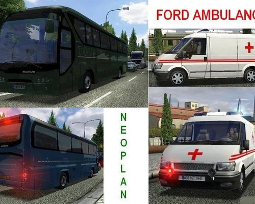 German Truck Simulator "Neoplan & Ford Ambulance"