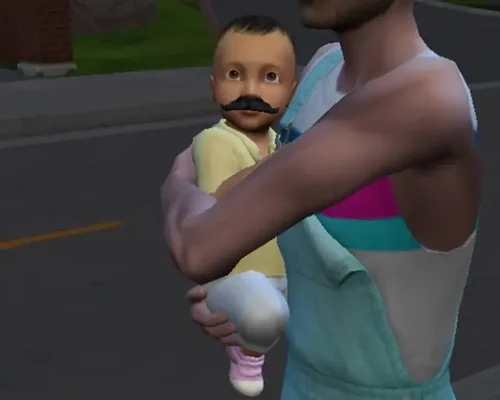 The Sims 4 "Усы для новорожденных (infant) + другая авторская одежда" {Emil228}