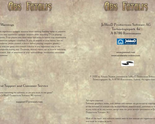 Arx Fatalis "Manual v1.18 (Eng - pdf)"