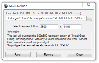 Metal Gear Rising: Revengeance "MGROverride 1.1"