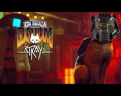 Doom 2 "Рыжий кот из Stray с видом от третьего лица"