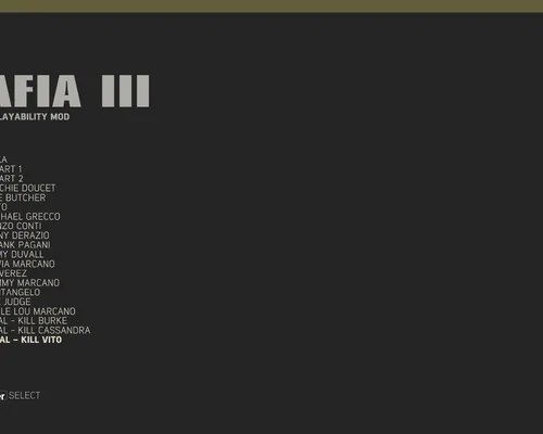 Mafia 3 Definitive Edition "Расширенное главное меню"