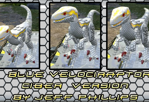 LEGO Jurassic World "Blue Velociraptor, Ciber version by Jeff Phillips"