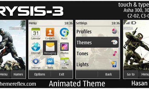 Crysis 3 "Тема для Nokia 202,300,303,c2-02,c2-03,c2-06,x3-02"