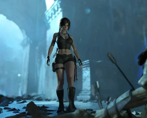 Rise of the Tomb Raider "Лара Крофт в классическом наряде с пышными формами"