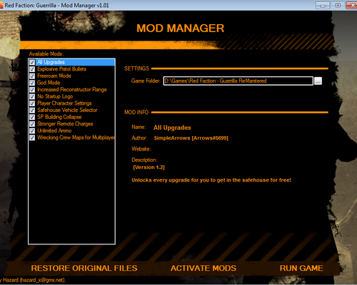 Red Faction: Guerrilla "Mod Manager Re-mars-tered"