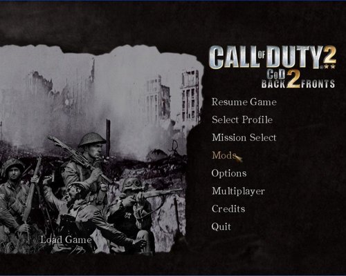 Call of Duty 2 "Мод меню для сингловой игры"