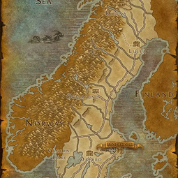 Карта Швеции в стиле World of Warcraft